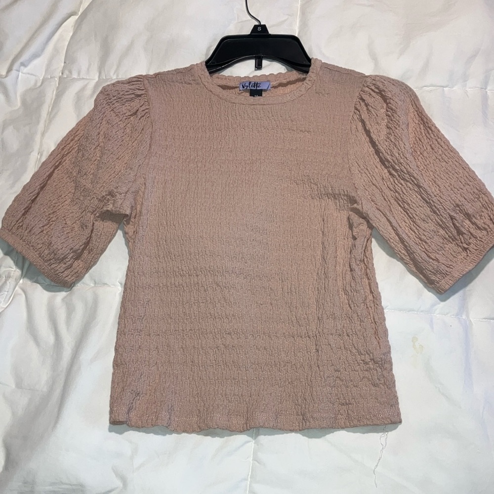 Bubble sleeve blouse (pale pink)